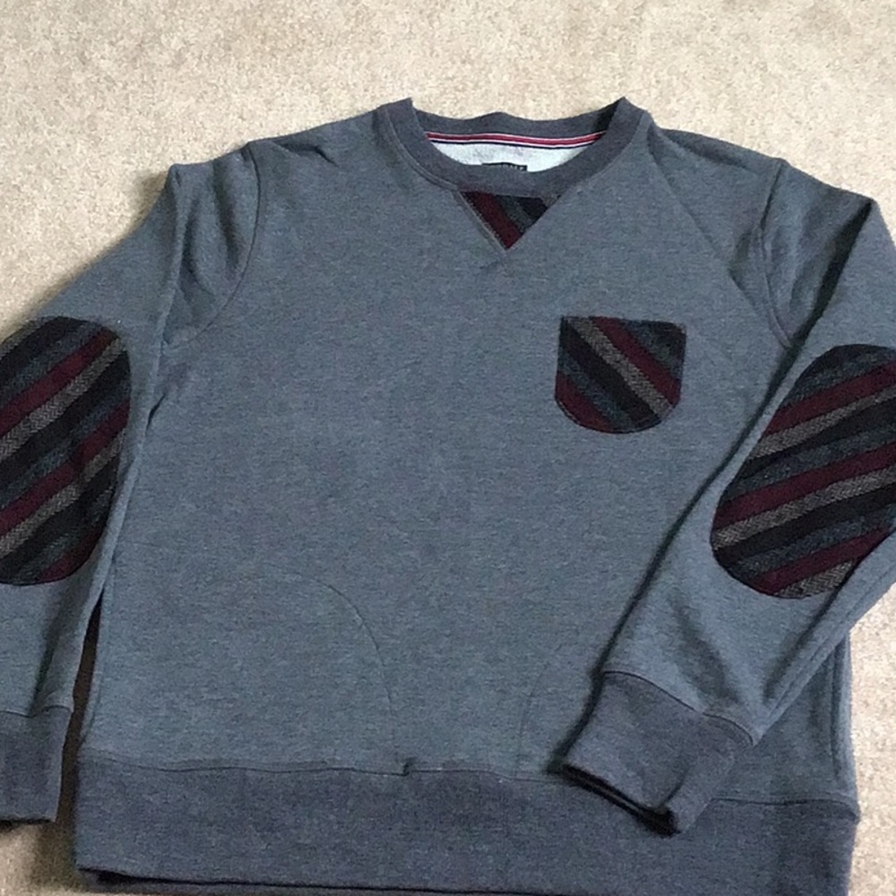 New Goodale Mens 100% cotton Sweater with Striped Accents